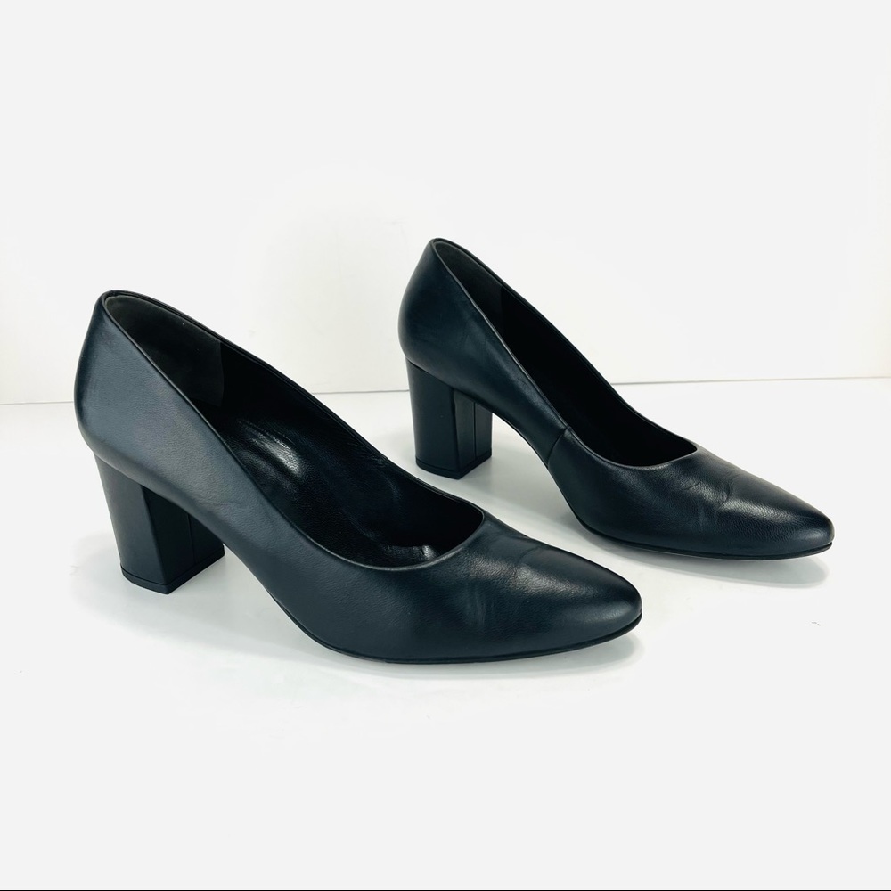 📌SOLD📌 PAUL GREEN BLACK LEATHER HEELED SHOES - Picture 3 of 16